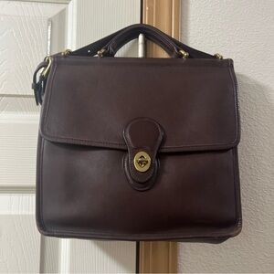 Coach Willis Vintage 1990s Mahogany Leather Top Handle Bag Style 9927